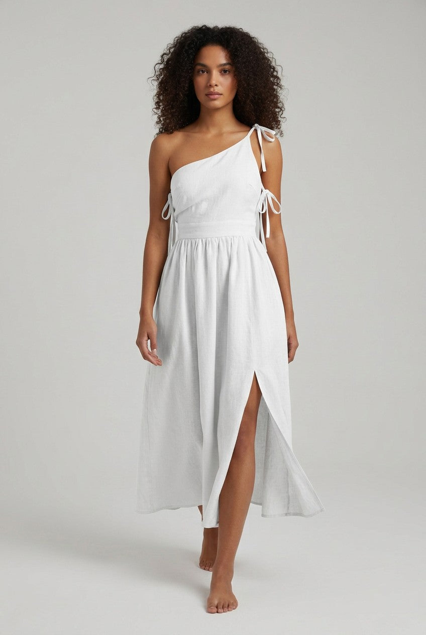 Sage Élégance Maxikleid
