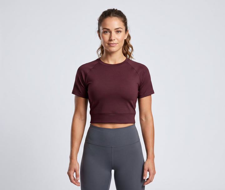 NOVA Crop Tee – Merlot