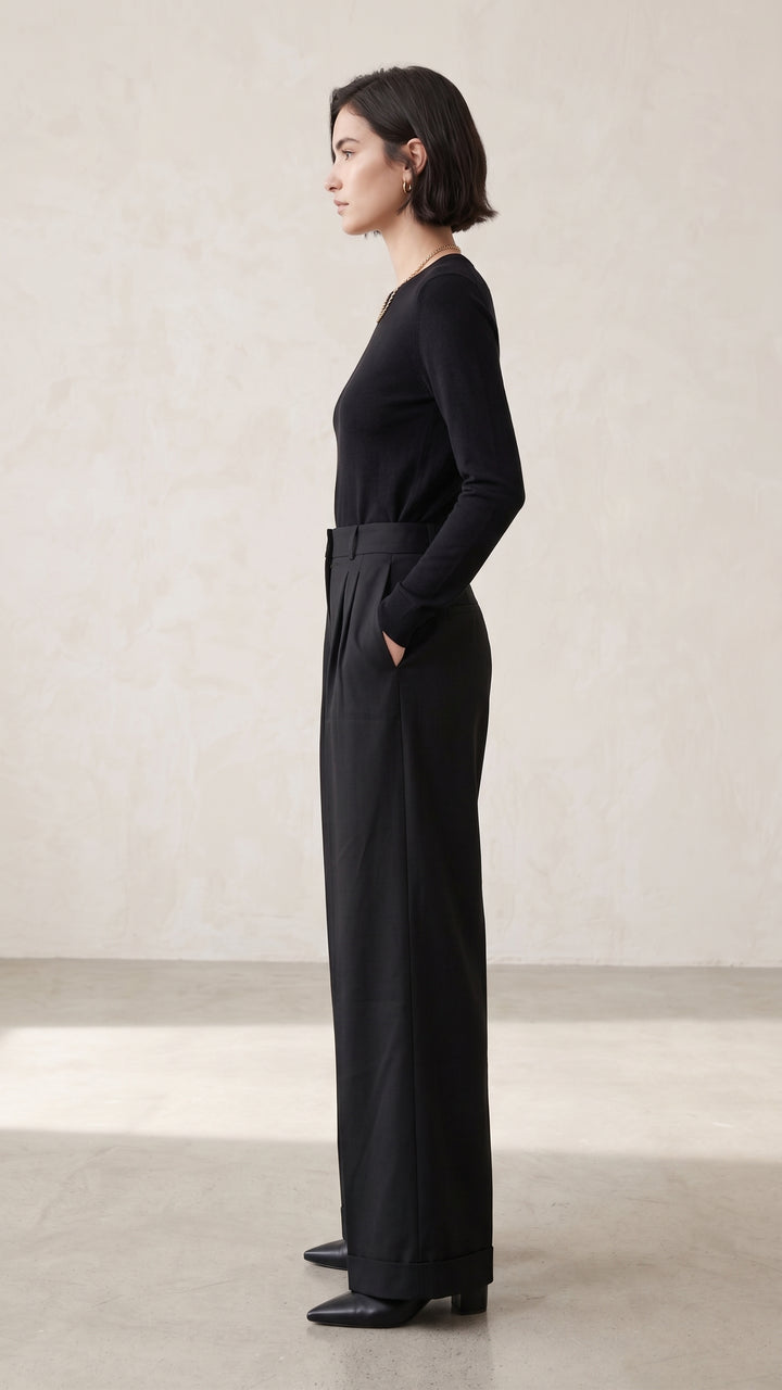 RIVA Wide Leg Pants – Black